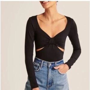 Abercrombie and fitch black cutout bodysuit